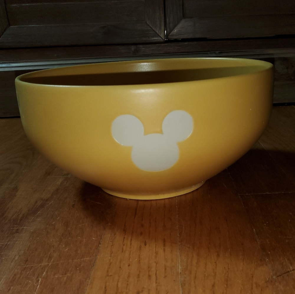 Disney Yellow Serving Bowl with Mickey Mouse Design RARE